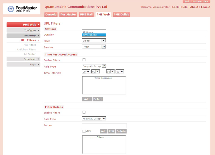 Moderate access to external websites